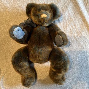TY Classic BRODERICK 16” Beanie Bear 1999 Brown Blue Plush Stuffed animal